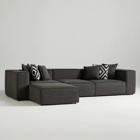 Canapé d’Angle 310 cm MIRELIA + Pouf – Design Modulable & Confort Premium