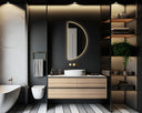 Miroir de salle de bain demi-cercle avec éclairage LED ALYSSA