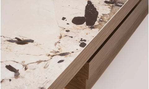 Table Basse en Bois & Céramique Premium – ELVELIA