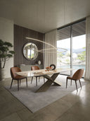 Table CERAVIA – Plateau en Céramique & Pieds en Acier, Design Contemporain