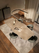 Table à Manger SOLVIA – Plateau en Céramique & Pieds en Acier, Design Contemporain