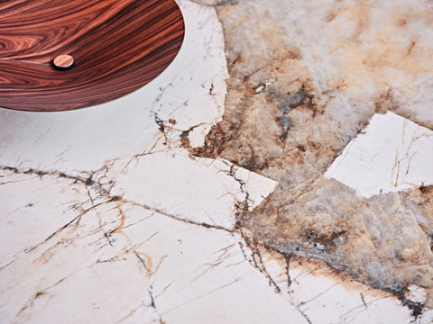 Table à Manger SOLVIA – Plateau en Céramique & Pieds en Acier, Design Contemporain