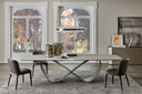 Table à Manger VALERIS – Plateau en Céramique & Pieds en Acier, Design Contemporain