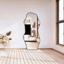 Miroir moderne pleine longueur en skaï noir SAVÉRIA
