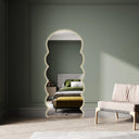 Miroir de sol ondulé avec éclairage LED ÉLÉVANIA