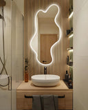 Grand miroir mural moderne ondulé sans cadre ISALINE