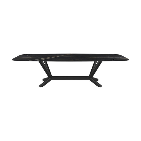 Table à Manger ALVORIA – Plateau en Céramique & Pieds en Acier, Design Contemporain