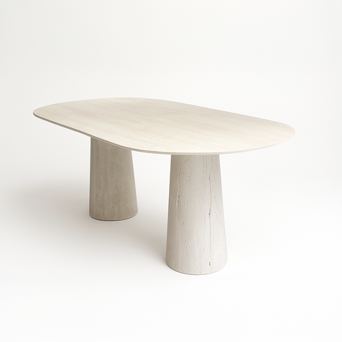 Table à Manger en Travertin Premium – Design Élégant & Contemporain | ARYON