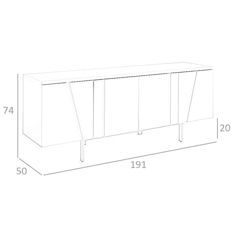 VELNOR – Buffet en Bois Plaqué Noyer avec Structure en Acier
