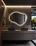 Miroir de salle de bain LED rétroéclairé aux lignes irrégulières
