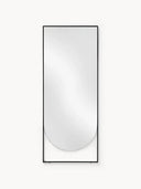 Matte Black Wall Mirror – Rectangular with Curved Edges (160 x 65 cm)