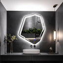 Miroir de salle de bain & lavabo LED sablé au laser LIVANA