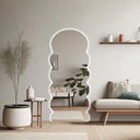 Miroir de sol ondulé avec éclairage LED ÉLÉVANIA