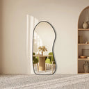 Miroir esthétique pleine longueur en skaï noir VANÉLIA