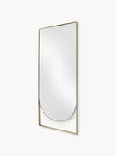 Large 160x65 cm Wall Mirror – Satin Gold Finish and Curved Corners