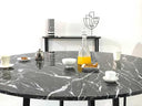 Table ronde en marbre/granit – Pied central pour un style épuré