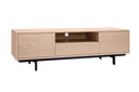 Meuble TV vintage en bois foncé avec niche ouverte ORÉLIA
