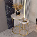2 tables gigognes marbre blanc “ASTELIA”