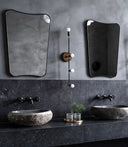 Indoor mirror with organic lines, designed in Italy