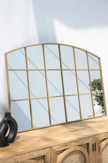 Miroir Mural Doré avec Motif Grillage – Format 120 x 80 cm