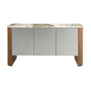 Buffet en bois massif et noyer avec plateau en céramique