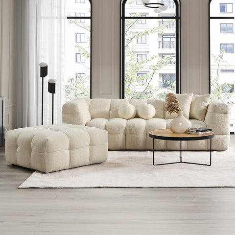 Canapé VELUNA + Pouf – Design Confortable & Élégance Contemporaine