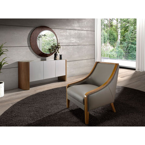 Buffet en bois massif et noyer avec plateau en céramique