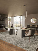 Table à Manger VLORY – Plateau en Céramique & Pieds en Acier, Design Contemporain