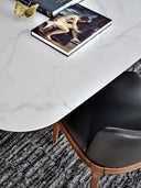 Table à Manger VALERIS – Plateau en Céramique & Pieds en Acier, Design Contemporain