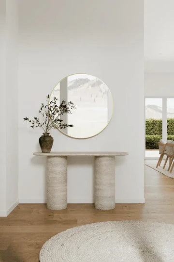 Miroir Rond à Cadre Doré – Disponible en 7 Diamètres