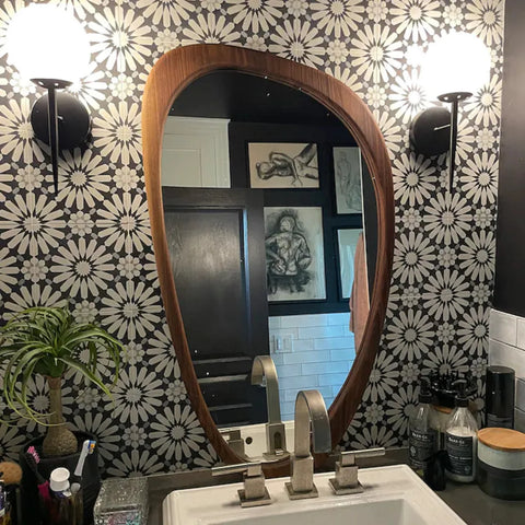 Miroir Mural Asymétrique Mid-Century – Déco Rétro et Design Unique