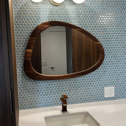 Miroir Mural Asymétrique Mid-Century – Déco Rétro et Design Unique