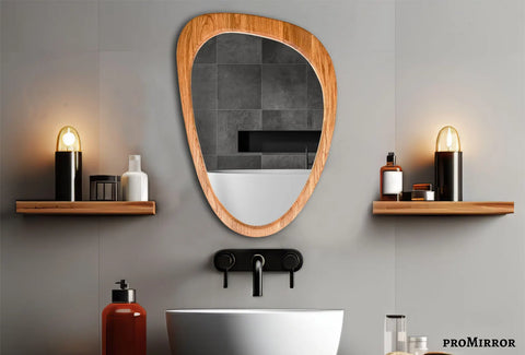 Miroir Mural Asymétrique Mid-Century – Déco Rétro et Design Unique