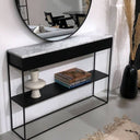 Table console en structure métal noir