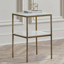 Table d’Appoint 2 Étages – Plateau en Marbre Blanc & Design Élégant