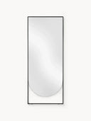 Matte Black Wall Mirror – Rectangular with Curved Edges (160 x 65 cm)