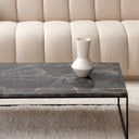 Table Basse Rectangulaire – Piètement Noir et Plateau en Marbre (Plusieurs Dimensions)