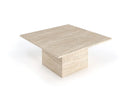 Table basse carrée en travertin (Lucy)