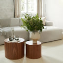 Tables Basses Duo Orion en Bois Plaqué Noyer