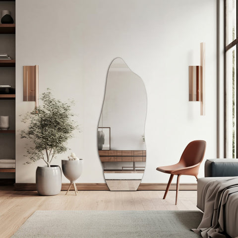 Miroir décoratif aux lignes irrégulières et artistiques