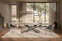 Table à Manger SOLVIA – Plateau en Céramique & Pieds en Acier, Design Contemporain