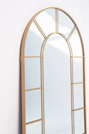 Arched Gold Mirror – Separate Paneled Frame, Available in 4 Sizes