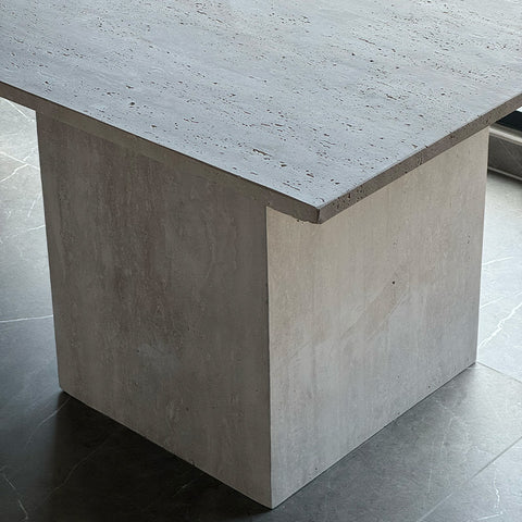 Table à Manger en Travertin 240×110 cm – Design Élégant en Pierre Naturelle | ARCELIA