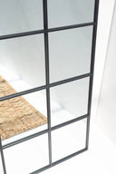 Textured Black Wall Mirror – XL 210 x 120 cm, Architectural Style