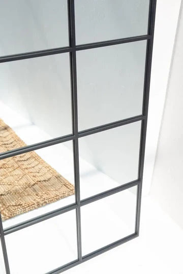 Miroir Mural Noir Structuré – Format XL 210 x 120 cm, Style Architecturé