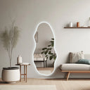 Grand miroir mural asymétrique avec éclairage VÉLORIA