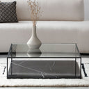 Table Basse Design Khénifra en Marbre Noir Élégant