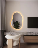 Miroir de salle de bain LED rétroéclairé aux lignes irrégulières