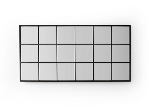 Miroir fenêtre grand format 210x120 cm – finition noire mate