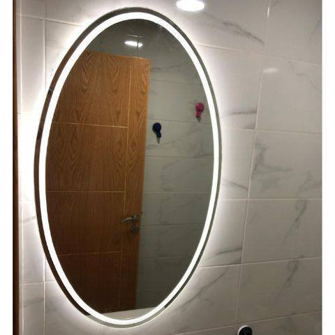 Miroir mural ovale pour salle de bain – design élégant et fluide